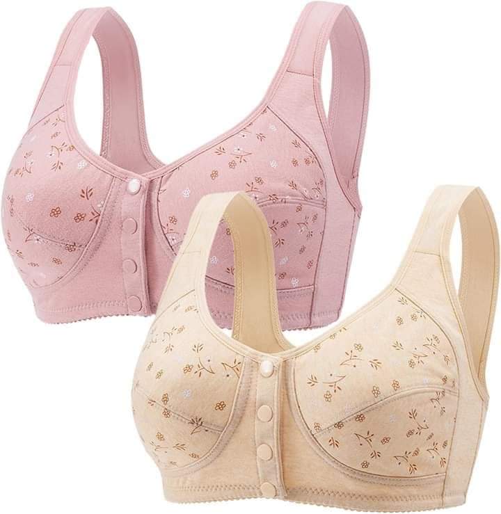 Front-Button Wire-Free Comfort Bra – Full Cup, Cotton Blend