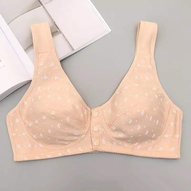 Front-Button Wire-Free Comfort Bra – Full Cup, Cotton Blend
